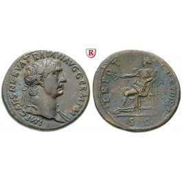 Römische Kaiserzeit, Traianus, Sesterz 101-102, vz/ss-vz