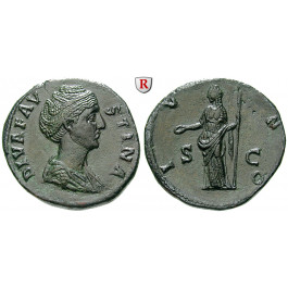Römische Kaiserzeit, Faustina I., Frau des Antoninus Pius, Sesterz nach 141, ss