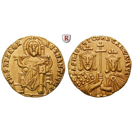 Byzanz, Basilius I. und Constantinus, Solidus 868-879, vz+