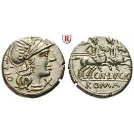 Römische Republik, Cn. Lucretius Trio, Denar 136 v.Chr., vz-st