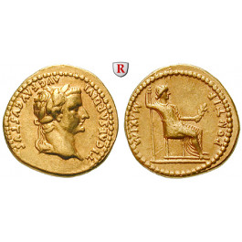 Römische Kaiserzeit, Tiberius, Aureus 14-37, f.vz