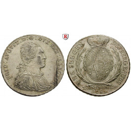 Sachsen, Albertinische Linie, Friedrich August III., Konventionstaler 1791, ss-vz/vz