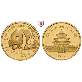 China, 25 Yuan 1987, 7,78 g fein, st