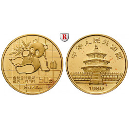 China, Volksrepublik, 50 Yuan 1989, 15,55 g fein, st