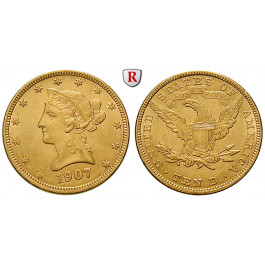 USA, 10 Dollars 1907, 15,05 g fein, vz