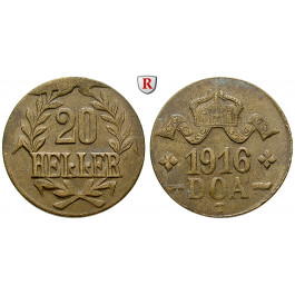 Nebengebiete, Deutsch-Ostafrika, 20 Heller 1916, T, vz, J. 724b