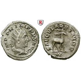 Römische Kaiserzeit, Philippus I., Antoninian 248, ss-vz/ss