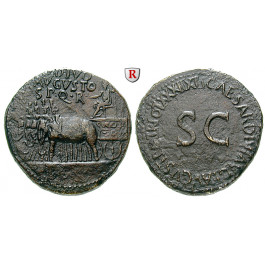 Römische Kaiserzeit, Augustus, Sesterz 36-37 (unter Tiberius), ss+