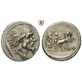 Römische Republik, L. Hostilius Saserna, Denar 48 v.Chr., f.vz