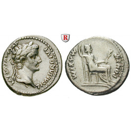 Römische Kaiserzeit, Tiberius, Denar 14-37, ss+