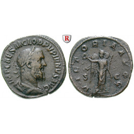 Römische Kaiserzeit, Pupienus, Sesterz 238, ss+