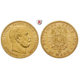 Deutsches Kaiserreich, Preussen, Wilhelm I., 10 Mark 1879, A, ss+, J. 245
