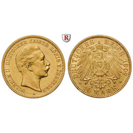 Deutsches Kaiserreich, Preussen, Wilhelm II., 10 Mark 1907, A, ss+/vz, J. 251