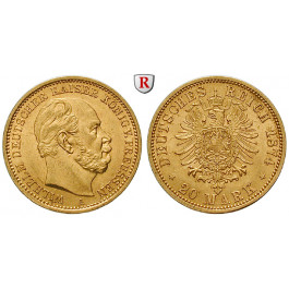Deutsches Kaiserreich, Preussen, Wilhelm I., 20 Mark 1874, A, vz+, J. 246