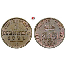 Brandenburg-Preussen, Königreich Preussen, Wilhelm I., Pfennig 1871, vz-st
