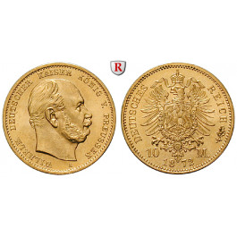 Deutsches Kaiserreich, Preussen, Wilhelm I., 10 Mark 1872, A, vz+/st, J. 242