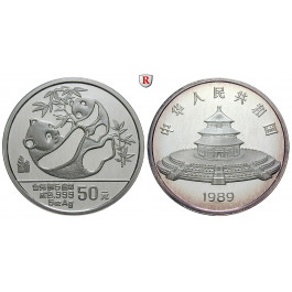 China, Volksrepublik, 50 Yuan 1989, 155,34 g fein, PP