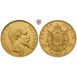 Frankreich, Napoleon III., 50 Francs 1857, 14,52 g fein, ss-vz