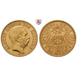 Deutsches Kaiserreich, Sachsen, Albert, 20 Mark 1894, E, vz+, J. 264
