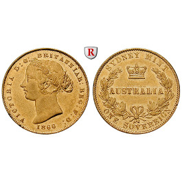 Australien, Victoria, Sovereign 1866, 7,32 g fein, ss-vz