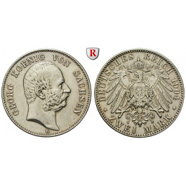 Deutsches Kaiserreich, Sachsen, Georg, 2 Mark 1904, E, ss+, J. 129