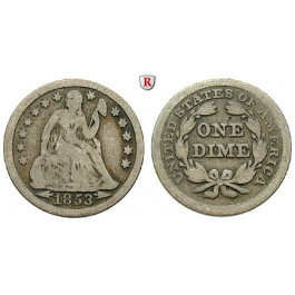 USA, Dime 1853, f.ss