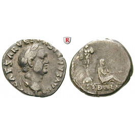 Römische Kaiserzeit, Vespasianus, Denar 69-70, ss+/ss