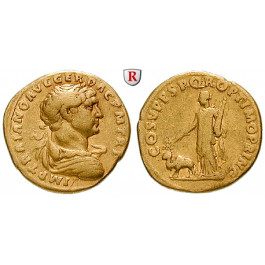 Römische Kaiserzeit, Traianus, Aureus 103-111, ss