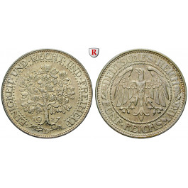 Weimarer Republik, 5 Reichsmark 1927, Eichbaum, D, vz, J. 331