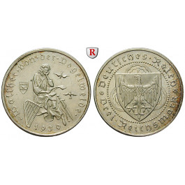 Weimarer Republik, 3 Reichsmark 1930, Vogelweide, F, vz, J. 344