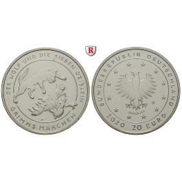 Bundesrepublik Deutschland, 20 Euro 2020, Wolf und die sieben Geißlein, bfr.