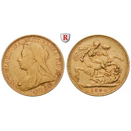 Australien, Victoria, Sovereign 1893-1901, 7,32 g fein, ss