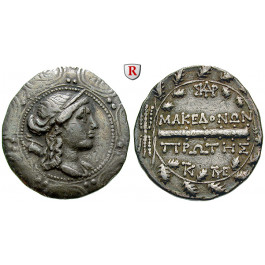 Makedonien-Römische Provinz, Freistaat, Tetradrachme 158-150 v.Chr., ss+