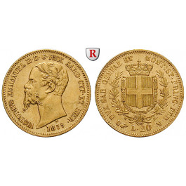 Italien, Königreich Sardinien, Vittorio Emanuele II., 20 Lire 1859, 5,81 g fein, ss-vz