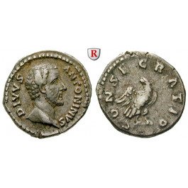 Römische Kaiserzeit, Antoninus Pius, Denar nach 161, ss