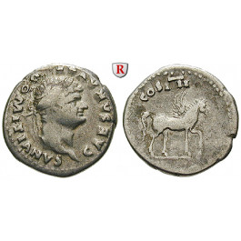 Römische Kaiserzeit, Domitianus, Caesar, Denar 76-77, ss