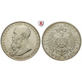 Deutsches Kaiserreich, Sachsen-Meiningen, Georg II., 2 Mark 1915, auf den Tod, D, f.vz/vz-st, J. 154