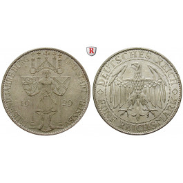 Weimarer Republik, 5 Reichsmark 1929, Meißen, E, f.vz, J. 339