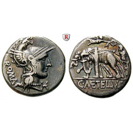 Römische Republik, C. Caecilius Metellus Caprarius, Denar 125 v.Chr., ss+