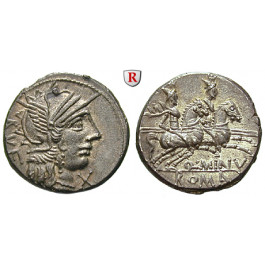 Römische Republik, Q. Minucius Rufus, Denar 122 v.Chr., vz-st