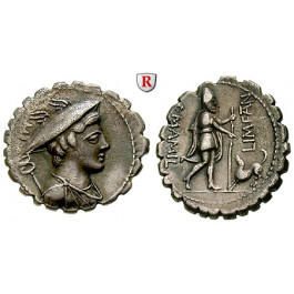 Römische Republik, C. Mamilius Limetanus, Denar, serratus 82 v.Chr., ss-vz