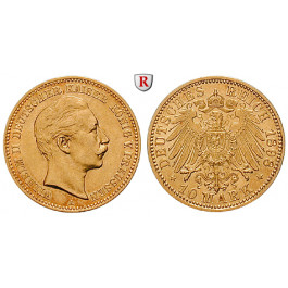 Deutsches Kaiserreich, Preussen, Wilhelm II., 10 Mark 1898, A, f.vz/vz+, J. 251