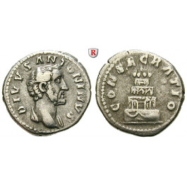 Römische Kaiserzeit, Antoninus Pius, Denar nach 161, ss