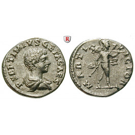 Römische Kaiserzeit, Geta, Caesar, Denar 202-203, vz