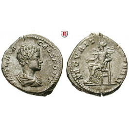 Römische Kaiserzeit, Geta, Caesar, Denar 200-202, ss-vz