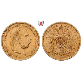 Österreich, Kaiserreich, Franz Joseph I., 10 Kronen 1905, 3,05 g fein, ss-vz