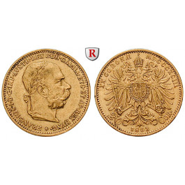 Österreich, Kaiserreich, Franz Joseph I., 20 Kronen 1893, 6,09 g fein, ss-vz/vz