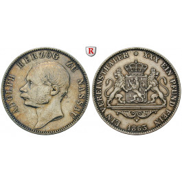 Nassau, Herzogtum Nassau, Adolph, Vereinstaler 1863, ss+