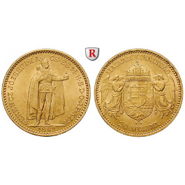 Ungarn, Franz Joseph I., 20 Korona 1897, 6,09 g fein, f.vz/vz+