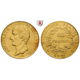 Frankreich, Napoleon I. (Kaiser), 20 Francs 1803-1804 (AN 12), 5,81 g fein, ss